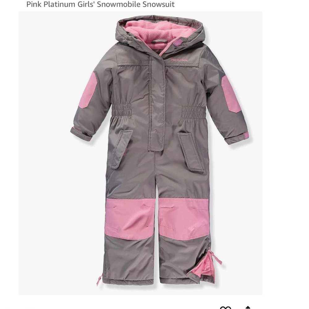 Pink Platinum Kids' Snowsuit in Gray and Pink